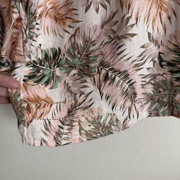 J.Jill Love Linen Top Womens XL Pink Tropical Floral Breathable Beach 100% Linen - Picture 9 of 16